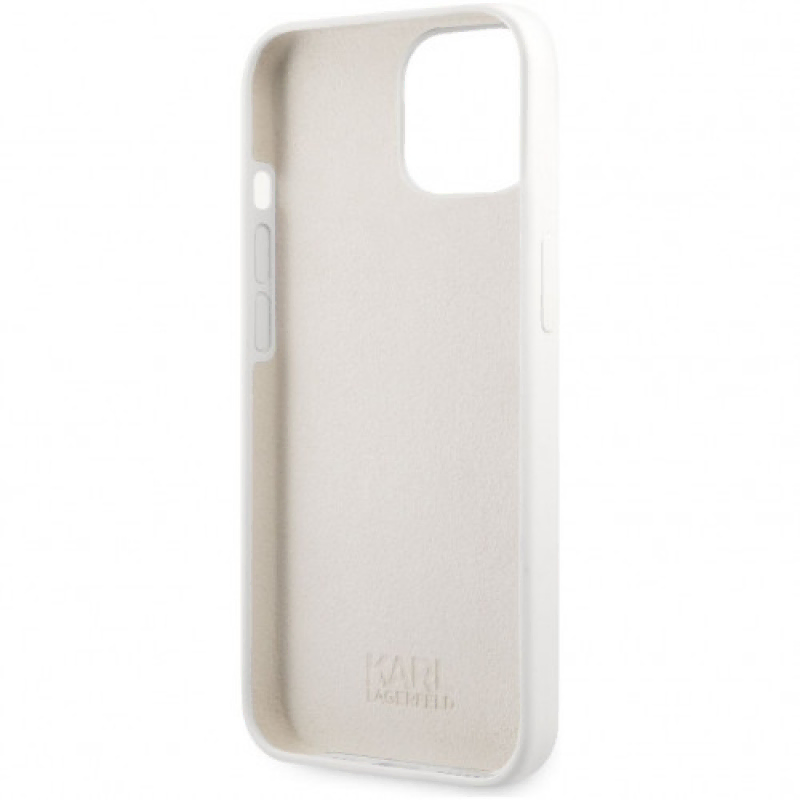 Чехол iPhone 13 Lagerfeld Liquid silicone Karl & Choupette Hard White