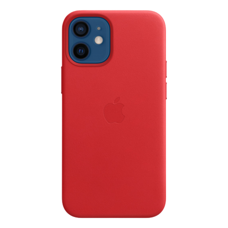 Чехол Apple iPhone 12 mini Leather Case MagSafe (Красный)