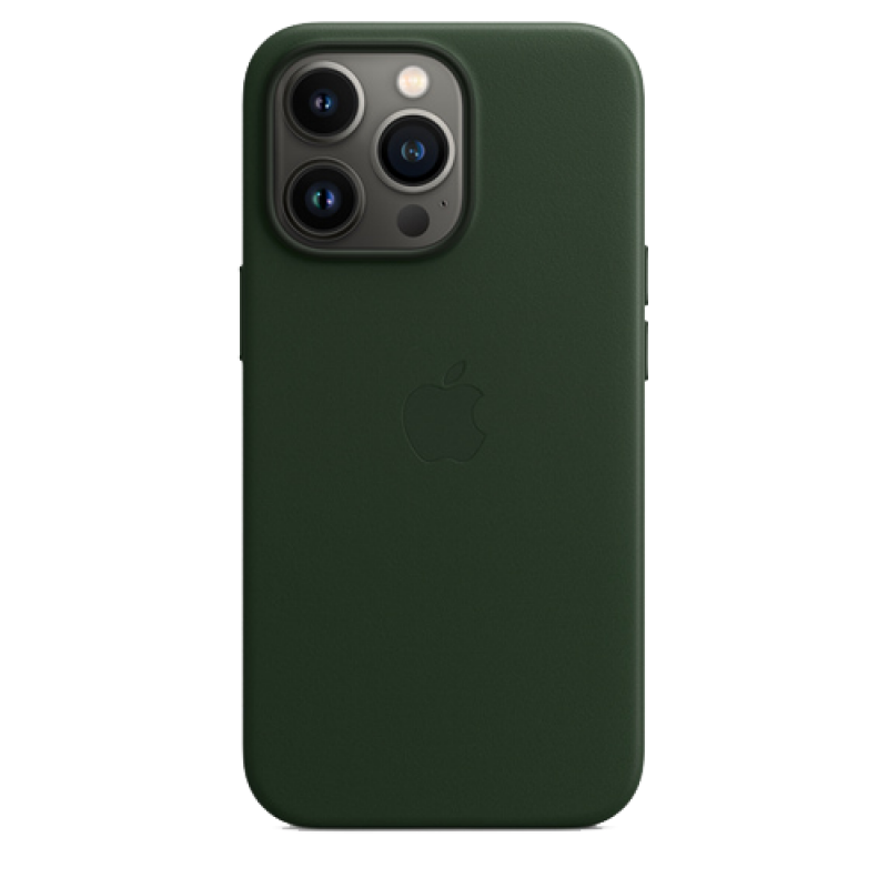Чехол Apple iPhone 13 Pro Max Leather Case MagSafe (Зелёная секвойя)